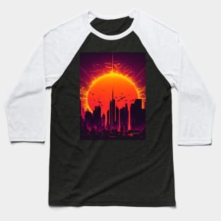 Retrowave 80s City Baseball T-Shirt